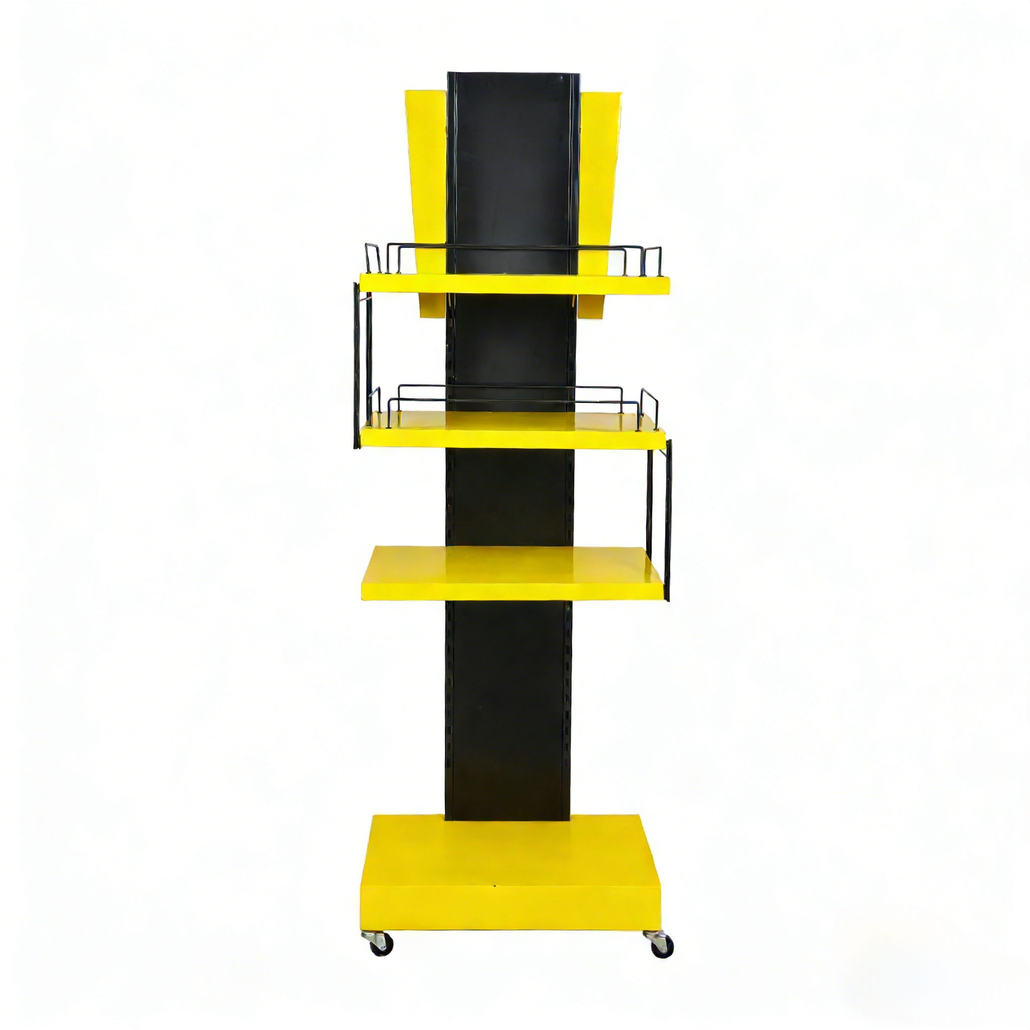 Lipton Custom Multi - tier Wheeled Metal Display Rack for Supermarket Brand Exhibition