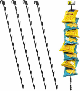 Exhibidor de PP para aperitivos, colgador de Metal para bolsas de aperitivos, colgador de tiras, estante de exhibici&oacute;n para exhibidores con Clips