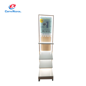 Soporte de exhibici&oacute;n de almohadas de varios niveles de madera con base rodante - Estante minorista para exhibici&oacute;n de productos de ropa de cama y escaparate de tiendas